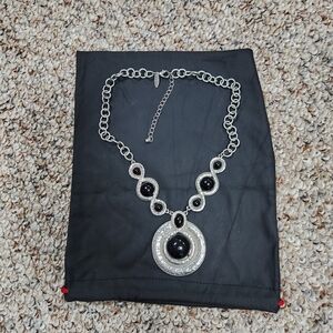 Elegant Silver and Black Necklace